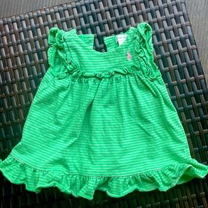 Ralph Lauren striped dress green pink size 3M